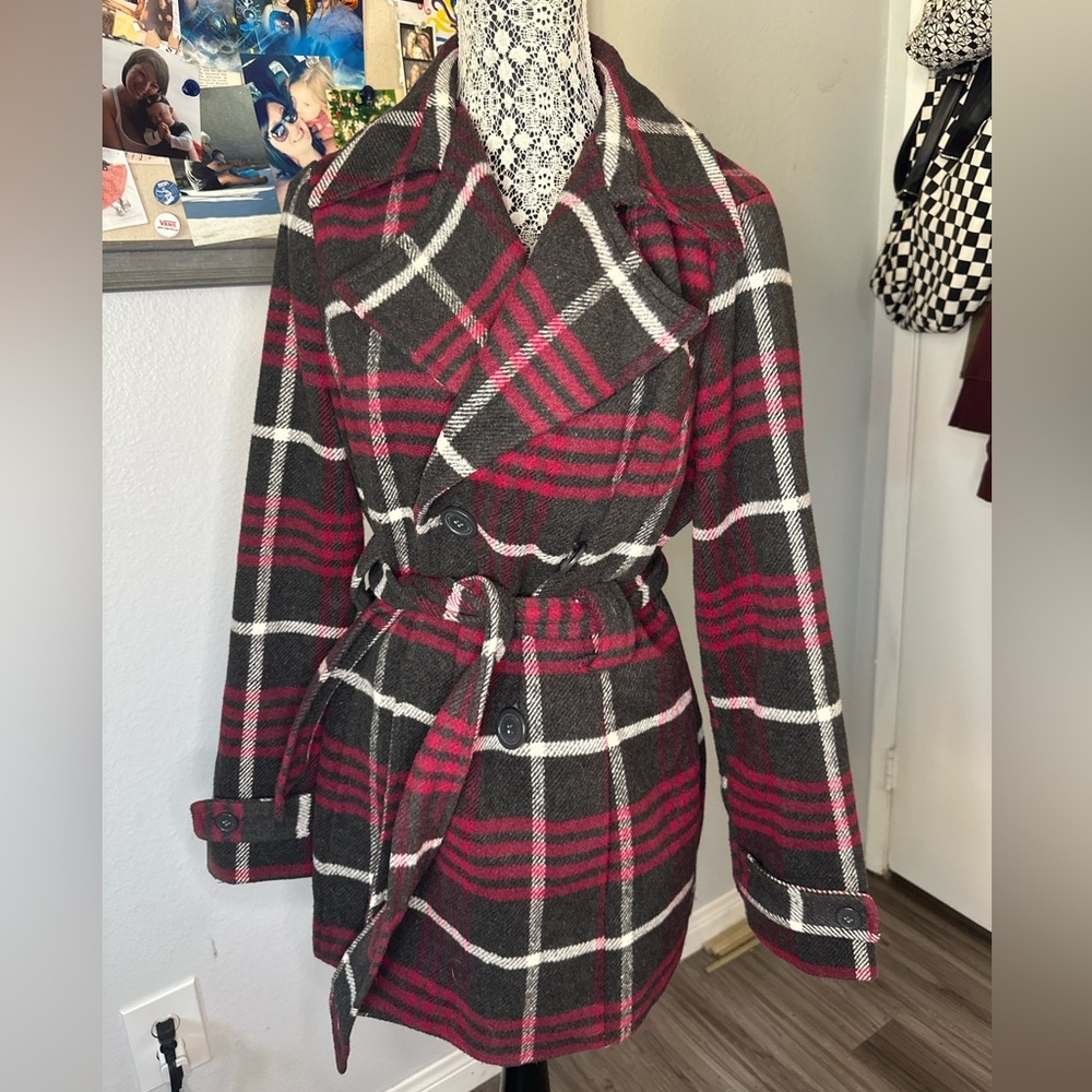 Plaid Pea Coat